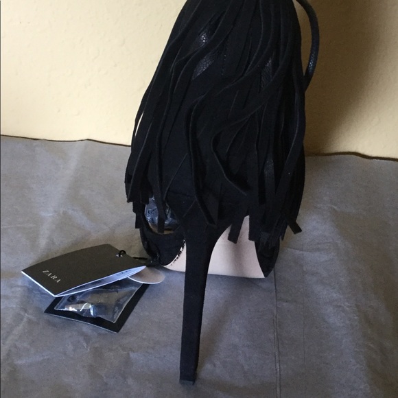 NWT Zara fringe suede heels - Picture 5 of 6